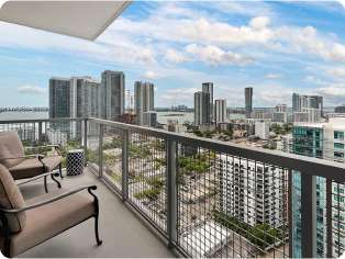 Balcony view of a beautiful Miami apartment